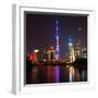 China 10MKm2 Collection - Shanghai Skyline with Oriental Pearl Tower at night-Philippe Hugonnard-Framed Photographic Print