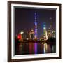 China 10MKm2 Collection - Shanghai Skyline with Oriental Pearl Tower at night-Philippe Hugonnard-Framed Photographic Print