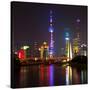 China 10MKm2 Collection - Shanghai Skyline with Oriental Pearl Tower at night-Philippe Hugonnard-Stretched Canvas