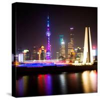 China 10MKm2 Collection - Shanghai Skyline with Oriental Pearl Tower at night-Philippe Hugonnard-Stretched Canvas