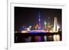 China 10MKm2 Collection - Shanghai Skyline with Oriental Pearl Tower at night-Philippe Hugonnard-Framed Photographic Print