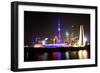 China 10MKm2 Collection - Shanghai Skyline with Oriental Pearl Tower at night-Philippe Hugonnard-Framed Photographic Print