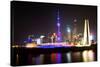 China 10MKm2 Collection - Shanghai Skyline with Oriental Pearl Tower at night-Philippe Hugonnard-Stretched Canvas