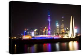 China 10MKm2 Collection - Shanghai Skyline with Oriental Pearl Tower at night-Philippe Hugonnard-Stretched Canvas