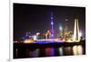 China 10MKm2 Collection - Shanghai Skyline with Oriental Pearl Tower at night-Philippe Hugonnard-Framed Photographic Print