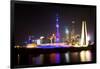 China 10MKm2 Collection - Shanghai Skyline with Oriental Pearl Tower at night-Philippe Hugonnard-Framed Photographic Print