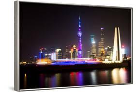 China 10MKm2 Collection - Shanghai Skyline with Oriental Pearl Tower at night-Philippe Hugonnard-Framed Photographic Print