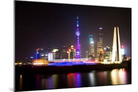 China 10MKm2 Collection - Shanghai Skyline with Oriental Pearl Tower at night-Philippe Hugonnard-Mounted Photographic Print