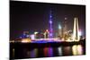 China 10MKm2 Collection - Shanghai Skyline with Oriental Pearl Tower at night-Philippe Hugonnard-Mounted Photographic Print