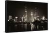 China 10MKm2 Collection - Shanghai Skyline with Oriental Pearl Tower at night-Philippe Hugonnard-Framed Stretched Canvas