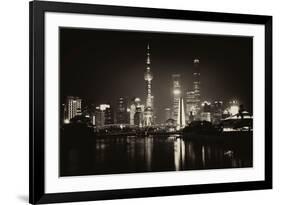 China 10MKm2 Collection - Shanghai Skyline with Oriental Pearl Tower at night-Philippe Hugonnard-Framed Photographic Print