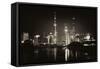 China 10MKm2 Collection - Shanghai Skyline with Oriental Pearl Tower at night-Philippe Hugonnard-Framed Stretched Canvas