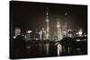 China 10MKm2 Collection - Shanghai Skyline with Oriental Pearl Tower at night-Philippe Hugonnard-Stretched Canvas