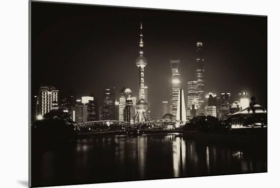 China 10MKm2 Collection - Shanghai Skyline with Oriental Pearl Tower at night-Philippe Hugonnard-Mounted Photographic Print