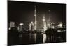 China 10MKm2 Collection - Shanghai Skyline with Oriental Pearl Tower at night-Philippe Hugonnard-Mounted Photographic Print