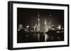 China 10MKm2 Collection - Shanghai Skyline with Oriental Pearl Tower at night-Philippe Hugonnard-Framed Premium Photographic Print