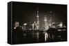 China 10MKm2 Collection - Shanghai Skyline with Oriental Pearl Tower at night-Philippe Hugonnard-Framed Stretched Canvas