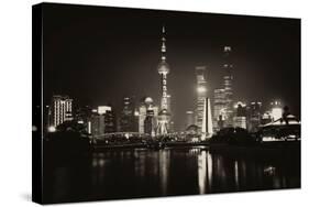 China 10MKm2 Collection - Shanghai Skyline with Oriental Pearl Tower at night-Philippe Hugonnard-Stretched Canvas