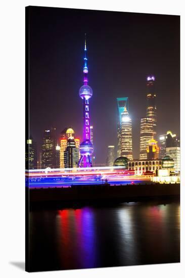 China 10MKm2 Collection - Shanghai Skyline with Oriental Pearl Tower at night-Philippe Hugonnard-Stretched Canvas