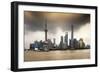 China 10MKm2 Collection - Shanghai Skyline with Oriental Pearl Tower-Philippe Hugonnard-Framed Photographic Print