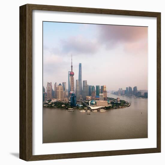 China 10MKm2 Collection - Shanghai Skyline with Oriental Pearl Tower-Philippe Hugonnard-Framed Photographic Print