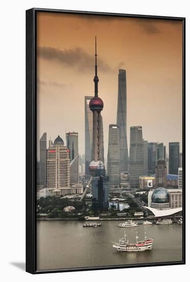 China 10MKm2 Collection - Shanghai Skyline with Oriental Pearl Tower-Philippe Hugonnard-Framed Photographic Print