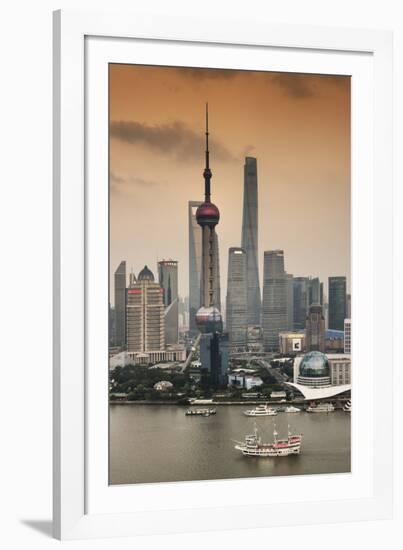 China 10MKm2 Collection - Shanghai Skyline with Oriental Pearl Tower-Philippe Hugonnard-Framed Photographic Print