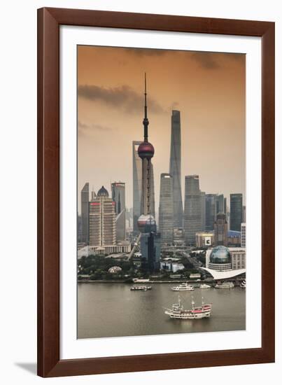 China 10MKm2 Collection - Shanghai Skyline with Oriental Pearl Tower-Philippe Hugonnard-Framed Photographic Print