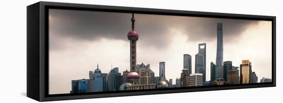 China 10MKm2 Collection - Shanghai Skyline with Oriental Pearl Tower-Philippe Hugonnard-Framed Stretched Canvas