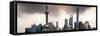 China 10MKm2 Collection - Shanghai Skyline with Oriental Pearl Tower-Philippe Hugonnard-Framed Stretched Canvas