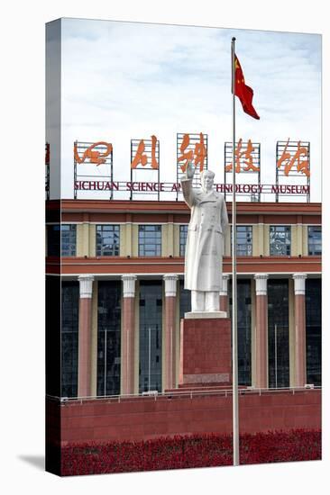 China 10MKm2 Collection - Statue of Mao Zedong in front of the museum-Philippe Hugonnard-Stretched Canvas