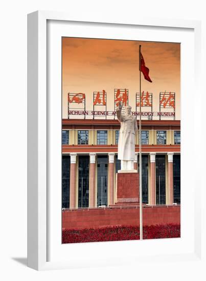 China 10MKm2 Collection - Statue of Mao Zedong in front of the museum-Philippe Hugonnard-Framed Photographic Print