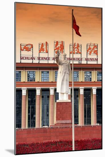 China 10MKm2 Collection - Statue of Mao Zedong in front of the museum-Philippe Hugonnard-Mounted Photographic Print