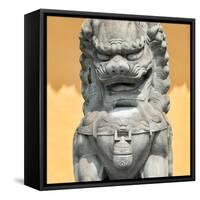 China 10MKm2 Collection - Stone Lion Statue-Philippe Hugonnard-Framed Stretched Canvas