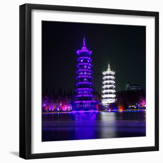China 10MKm2 Collection - Sun & Moon Twin Pagodas-Philippe Hugonnard-Framed Photographic Print
