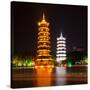 China 10MKm2 Collection - Sun & Moon Twin Pagodas-Philippe Hugonnard-Stretched Canvas