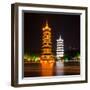 China 10MKm2 Collection - Sun & Moon Twin Pagodas-Philippe Hugonnard-Framed Photographic Print