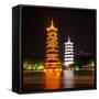 China 10MKm2 Collection - Sun & Moon Twin Pagodas-Philippe Hugonnard-Framed Stretched Canvas