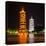 China 10MKm2 Collection - Sun & Moon Twin Pagodas-Philippe Hugonnard-Stretched Canvas