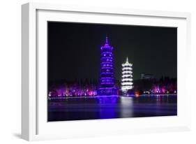 China 10MKm2 Collection - Sun & Moon Twin Pagodas-Philippe Hugonnard-Framed Photographic Print