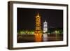 China 10MKm2 Collection - Sun & Moon Twin Pagodas-Philippe Hugonnard-Framed Photographic Print