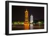 China 10MKm2 Collection - Sun & Moon Twin Pagodas-Philippe Hugonnard-Framed Photographic Print