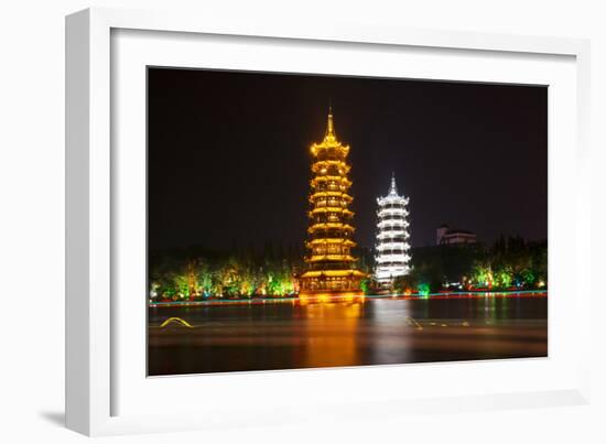 China 10MKm2 Collection - Sun & Moon Twin Pagodas-Philippe Hugonnard-Framed Photographic Print