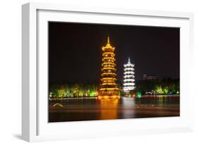 China 10MKm2 Collection - Sun & Moon Twin Pagodas-Philippe Hugonnard-Framed Photographic Print