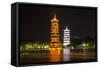 China 10MKm2 Collection - Sun & Moon Twin Pagodas-Philippe Hugonnard-Framed Stretched Canvas