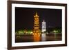 China 10MKm2 Collection - Sun & Moon Twin Pagodas-Philippe Hugonnard-Framed Photographic Print