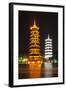 China 10MKm2 Collection - Sun & Moon Twin Pagodas-Philippe Hugonnard-Framed Photographic Print