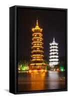 China 10MKm2 Collection - Sun & Moon Twin Pagodas-Philippe Hugonnard-Framed Stretched Canvas