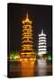 China 10MKm2 Collection - Sun & Moon Twin Pagodas-Philippe Hugonnard-Stretched Canvas