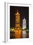 China 10MKm2 Collection - Sun & Moon Twin Pagodas-Philippe Hugonnard-Framed Photographic Print